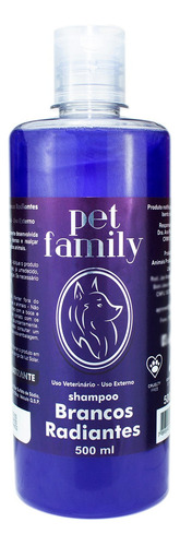 Shampoo Pra Cachorro Branqueador/matizador Pet Family 500ml Fragrância Frutas Amarelas Tom De Pelagem Recomendado Claro