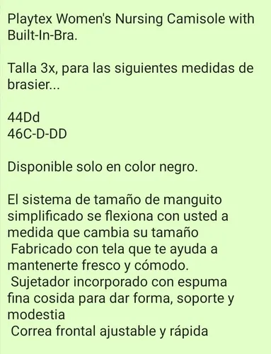 Guia de online tallas playtex