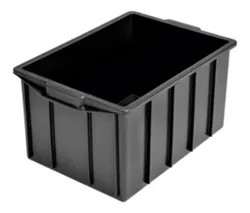 Comprar Caixa Plástica Sem Tampa 130 Litros 78 X 56 Cm Maxicaixa Cor Preto no Mercado Livre