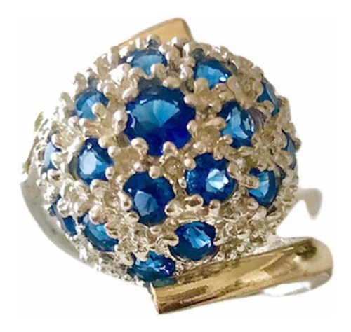 Imagen 6 de 10 de Anillos Frutilla Con Piedras Cubics Rojos Y Azul