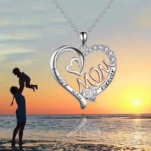 El Mejor Para El Dia De Madres Collar Y Dije De Plata Color Plateado