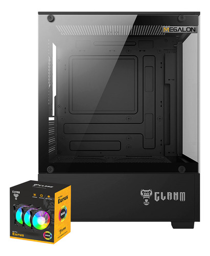 Gabinete Preto Gamer Placa Mãe Micro Atx / Itx Com 03 Cooler
