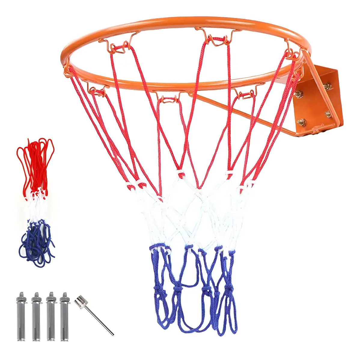 Aro Baloncesto Profesional 45cm, Malla, Red Incluida Colores Color Naranja