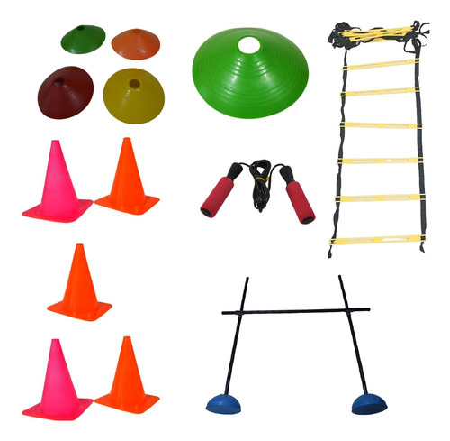 Kit De Entrenamiento Coordinación Escalera Conos Valla Aros 