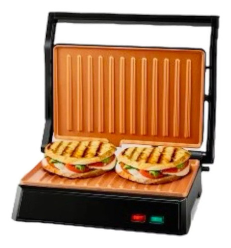 Parrilla Para Panini 180° Holstein Houseware Color Negro