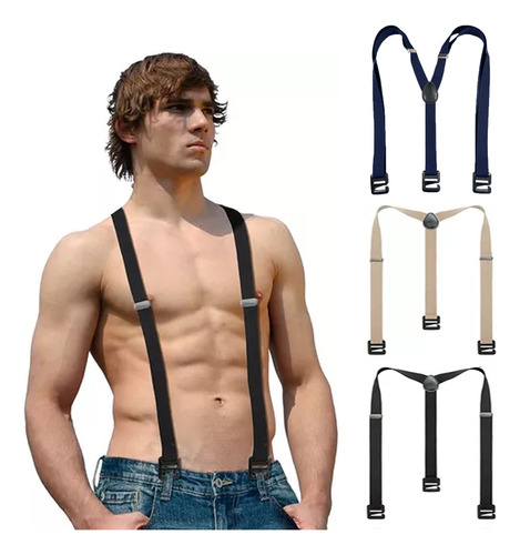 3pcs Tirantes Para Hombre, Tirantes De Gancho Resiste