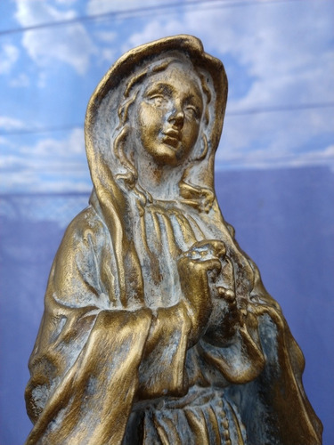 Estatua Virgen Lourdes Símil Bronce Sólo X Pedido Garantía