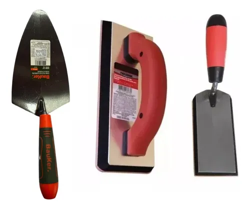 comprar Kit 1 Desempenadeira + 1 Colher Pedreiro 9.1\u002F2 +1 Espátula 