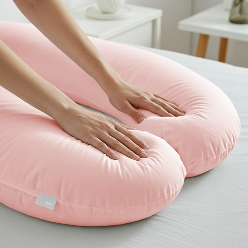Travesseiro Gestante Gigante Grávida Almofada Estampada Cor Rosa
