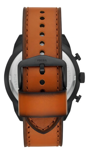 Relógio Fossil FS5714/0PN Masculino Cor da correia Marrom Cor do fundo Preto