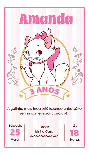 Convite Digital Escolha O Seu Envio Imediato Gata Marie