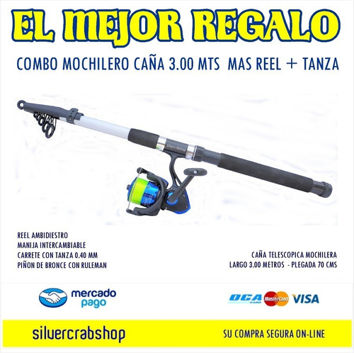 Equipo Pesca De Rio / Arroyo Caña 3.0 Mts + Reel +tanza