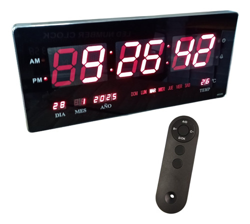 Reloj Digtal De Pared Con Cronometro Control Remoto