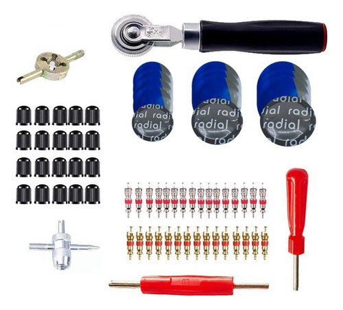 Kit De Parches Para Neumáticos, 70 Unidades, Resistente, Pel