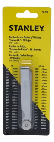 Calibrador De Bujías Y Válvulas Go-no-go Stanley 78-218