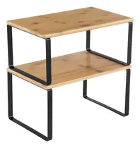 Comprar Songmics Especiero, Juego De 2 Estantes Para Especias, Organizador De Mostrador Expandible, Portaespecias Apilable, Metal Y Madera De Ingeniería, Negro Y Natural Mkcs02nb
