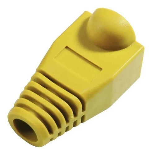 100 Boot Capa Cover Para Rj45 E Cabos Cat5e E Cat6 Full Cor Amarelo