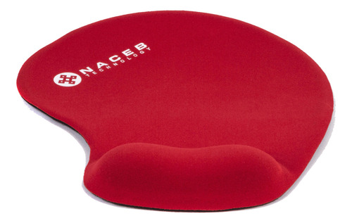 Naceb Tecnología MousePad con Soporte de Gel NA-549 Microfibra Lycra Elástica Color Rojo