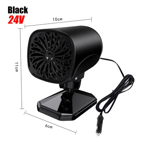 Aquecedor Portátil De Carro De 120 W Descongela 12v Preto