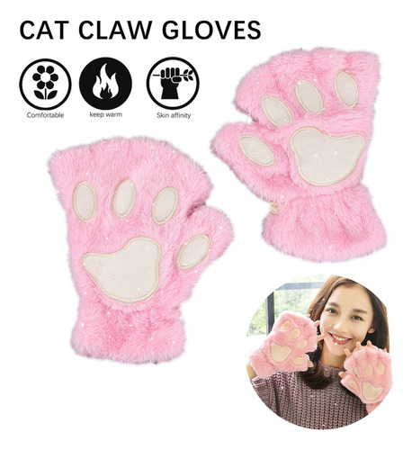 Guantes Peludos Con Forma De Pata De Gato, Regalos Con Medio