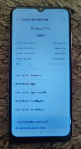 Samsung Galaxy A04e, 64 Gb De Memoria Y 3+4 Gb Ram, Libre Para Cualquier Compañía, Funciona Todo Bien, Estética Bastante Aceptable Azul Claro (Usado)