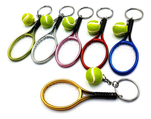 18 Piezas De Raqueta De Tenis, Llavero Y Colgante, Accesorio