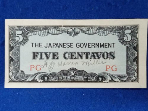 Filipinas 5 Cents 1942 * Ocupacion Japonesa * Guerra Mundial