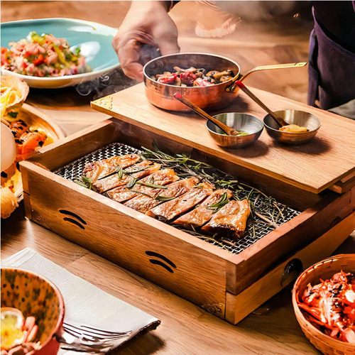 Caja Para Barbacoa De Bistec, Vajilla, 30 Cm X 15 Cm X 10 Cm