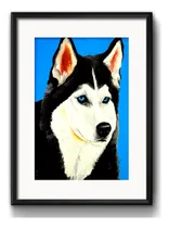 Comprar Cuadro Husky Siberiano Pop Art Perro Mascota Con Paspartú