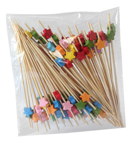 100 Piezas Palillos De Cóctel Brochetas De Estrella Mixta
