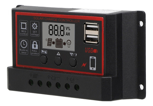 Controlador De Carga Solar Lcd 5v/2.5a Dual Usb Pwm Panel Ce