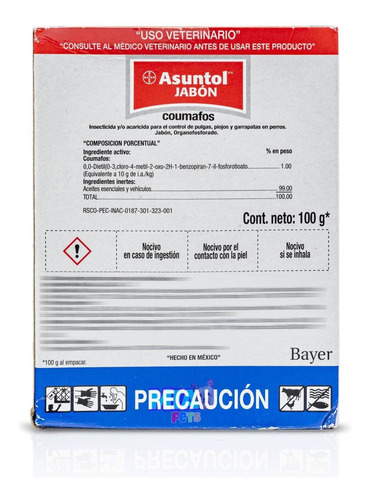 Imagen 2 de 6 de Asuntol Jabón Perros 100 G Antipulga Garrapata Piojos