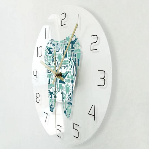 Reloj De Pared De Dientes Alrededor Del Reloj Colgante De 12