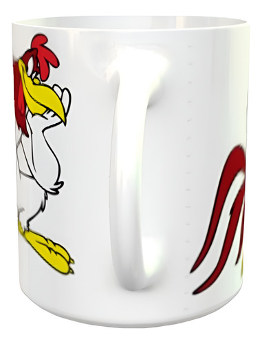 Taza Cerámica Sublimada Gallo Claudio Looney Tunes Mermelada Blanco El Gallo Claudio D2