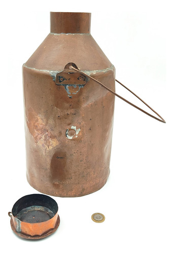 Tarro Lechero Cremero Antiguo De Cobre Puro - Deco Campo (Usado)