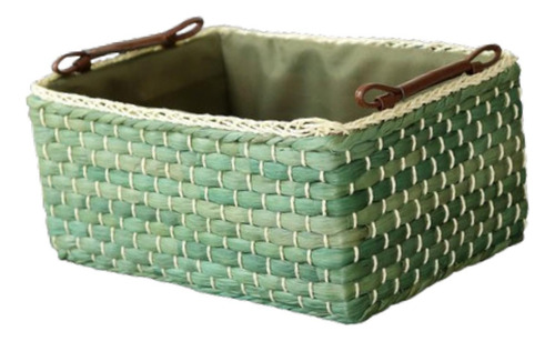 Organizador De Mesa Rectangular Con Asa Y Cesta Tejida Medio