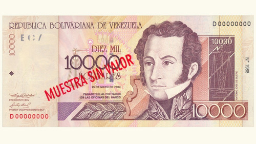 Venezuela, 10000 Bolívares, Mayo-25-2004, Serie D8, Unc.