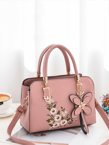 Bolso Elegante Con Estampado De Flores, Bolso De Hombro Mode