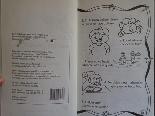 Dichos Y Refranes Para Los Pequeños - Josefina Torres Pachec (Usado)