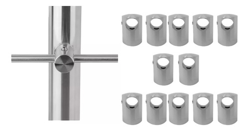 12 Conector Poste De Acero Inoxidable Base Curva Tubo 1/2
