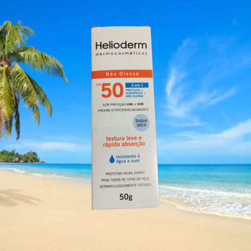 Protetor Solar Facial Helioderm 50g Fator 50 Textura Rápida