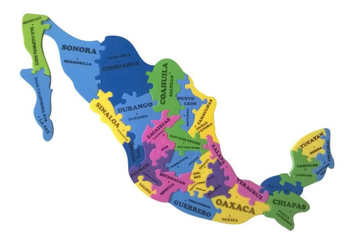 Rompecabezas México Mapa Escolar De Foamy República Mexicana