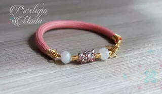 Pulsera De Mujer Juvenil Cuero Piel De Serpiente Swarovski