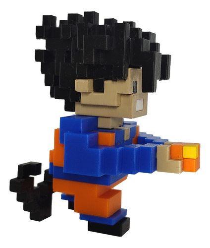 Goku Multiverse Pixel3d Fanart Impreso En 3d Coleccionable
