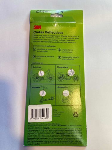 Imagen 2 de 4 de Cintas Reflectivas 3m 12 Unidades 7x145mm Blanco Ionlux