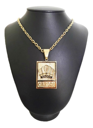 Imagem 6 de 7 de Pingente Placa Nome + Coroa 20 Gramas Ouro 18k 750