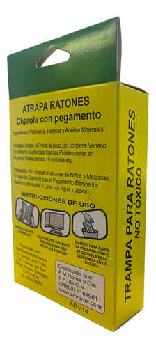 Trampa Pegamento Atrapa Ratones 2 Pares No Toxico
