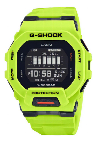 Reloj Casio G-shock Gbd-200-9dr Color de la correa Verde Viche Color del bisel Verde Viche Color del fondo Negro
