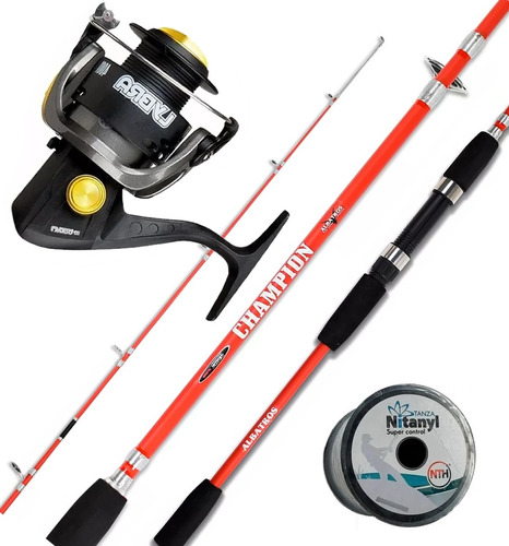 Combo Equipo Pesca Variada Caña 1.80m, 2 Tram+ Reel Waterdog