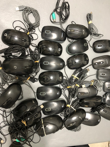 Mouses Lote Usados Usb Varías Marcas Andan Perfectos Negro (Usado)